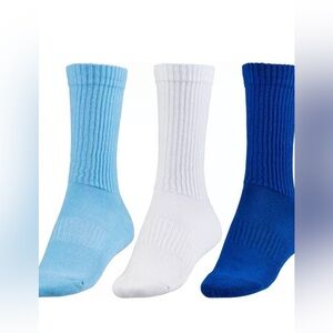 DSG Adult Fashion Crew Socks - 3 Pack Blue & White
